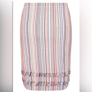 Boss Red, Blue, and White Striped Pencil Skirt